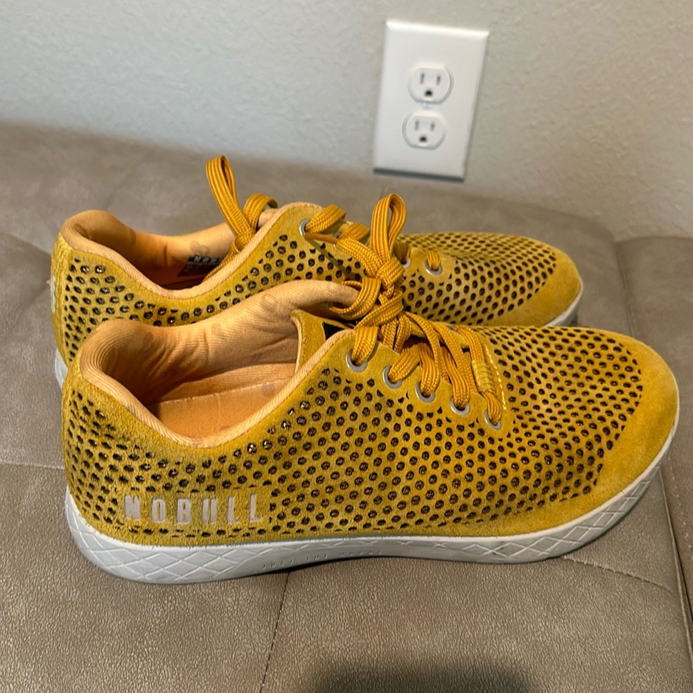Nobull suede trainers yellow suede size 9